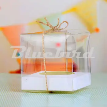 Clar PVC Transparent Cupcake Cutii Cu Baza în Interiorul Petrecere de Nunta Cutie de Cadou Si Ambalajul (Set de 12)
