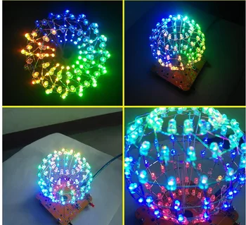 Colarful LED mingea a afișa Ritmul lampă cu infraroșu control de la distanță Electronice DIY kituri de Lipit Kituri DIY Creier-de formare Jucărie