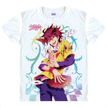 Coolprint Anime Japonez Cămașă de nici un JOC NU VIATA T-Shirt Multi-stil Maneca Scurta Sora și Shiro Cosplay Costum Drăguț Cadou