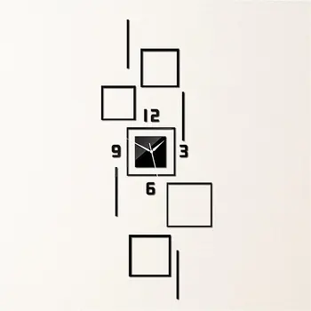 Creative design nou acrilic ceas de perete pentru camera de zi , moda, arta oglindă de perete ceas, DIY Creative personalizate ceasuri