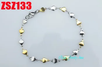 Culoare aurie 5.4 mm din oțel inoxidabil Bretele dantelă în formă de inimă brățară femeie moda bijuterii 20buc ZSZ133