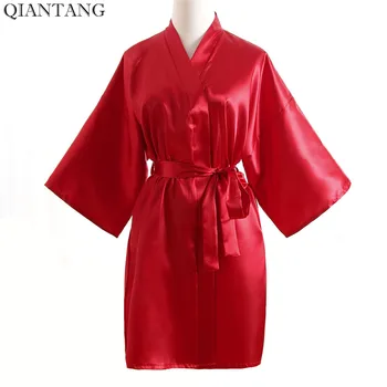 De Vânzare de Top Femei, Kimono-Halat Scurt Bathgown Sleepwear Rayou Baie Rochie Roz Mini camasa de noapte, Pijama Mujer O Mărime Mys012
