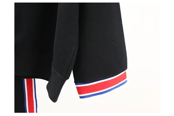 De înaltă calitate moda casual pentru femei pulover tricotate pantaloni largi picior 2 seturi de O-gât cu mâneci lungi pulover pulover sacou costum