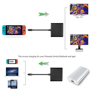 Dealonow Stație de Andocare pentru NS Comutator USB Tip C la HDMI Adaptor Pentru Nintendo Switch HUB Converti pentru Macbook pentru Samsung Gala
