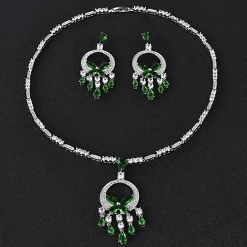DOKOL de Moda de Lux Legăna Cercei Pandantive pentru Mirese AAA+ Cubic Zirconia Seturi de Bijuterii de Argint de Culoare bijoux DKS0025