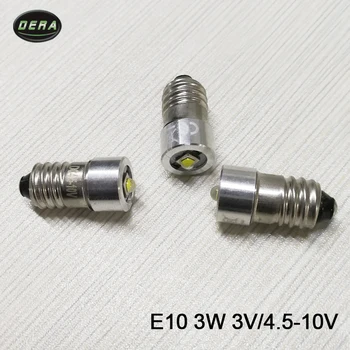 E10 3w 3watt 4v la 12V, 9v 10v 6v 4.5 v lanterna led-uri bec de lanterna pentru lumini de conducere și lampă de cap transport gratuit