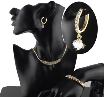 En-gros de brand de mireasa cu strasuri de Culoare de Aur de cristal austriac poftă de mâncare colier cercei brățară moda bijuterii seturi de 2901