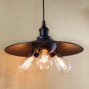 Epocă pandantiv negru lampa Pentru Bucatarie Lumini Cabinet de Living/sala de mese/Edison Simplu umbra de metal de acoperire Pandantiv de iluminat