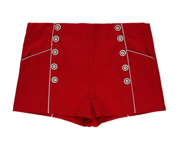 Femei 2016 Fierbinte de Vânzare de Înaltă Talie pantaloni Scurți de culoare Roșie Cu Butonul Detaliu 50 de Epocă Rockabilly Pin Up Retro Hotpants transport gratuit