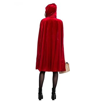 Femei De Moda De Halloween Costum Little Red Riding Mantie Cu Glugă Doamna Cosplay Broderie Costume Rochie Mantie Tinuta Pentru Fete Plus Si
