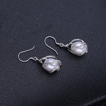 FENASY drop Perla cercei Perla Bijuterii retro Cravată pentru Femei Casual Bijuterii Perla 925 de Argint Farmec Boemia cercei