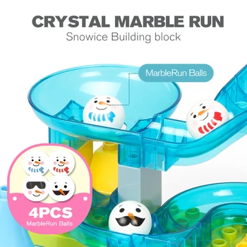 Funlock Duplo Marmură Rula Plastic Slide 43P Blocuri de Cristal Snowice Jucării pentru Copii