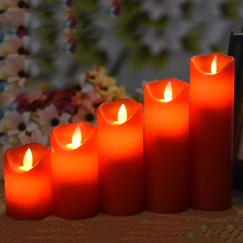 Fără flacără roșie led lumânare făcută de parafină,electronice lumânare, lumină,Decor Nunta,elemente de recuzită de Halloween,de Crăciun Lumânare, Lampă