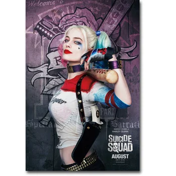 Harley Quinn - Sinucidere Echipa de super-Eroi Tesatura de Matase Arta Poster Canvas Print 13x20 24x36 inch Imagine de Film pentru Decor Perete 001
