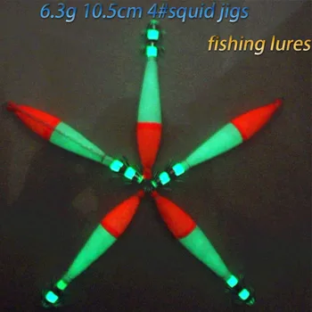 HENGJIA Luminoasă cu LED-uri momeli de pescuit 50pcs plastic Calmar Jig pescuit momeală 10.5 CM 6.3 G Creveți Atrage noctilucent pescuit Pescuit