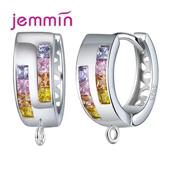 Jemmin 10 Pc-Uri En-Gros De Moda De Argint 925 Cristal De Hoop Cercei Pentru Femei Geometrice Rotunde Strălucitoare Cercei Doamnelor Bijuterii