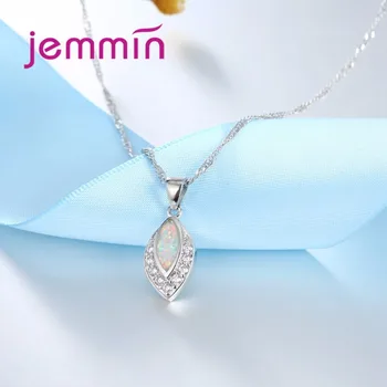 Jemmin Simplu Femei Cravată Nunta Pandantive & Coliere De Argint 925 Cu Opal Colier Pentru Mirese Cu Stras