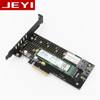 JEYI SK9 m.2 extinderea NVMe adaptor de unitati solid state rândul său, PCIE3.0 ventilatorului de răcire SSD dual interfata SATA3 cu ventilator de acoperire din Aluminiu capacitate