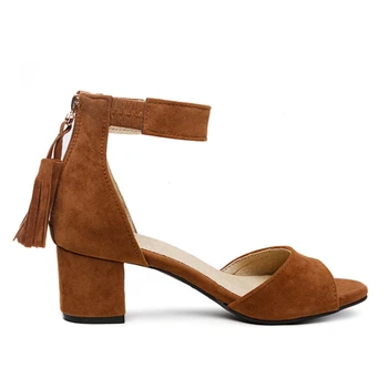 KARINLUNA mici de dimensiuni mari 30-47 de vânzare fierbinte peep toe roma stil femeie pantofi concis pătrat med tocuri platforma de dating sandale