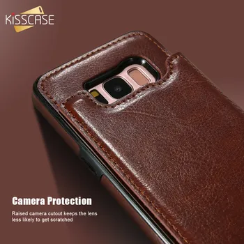 KISSCASE Retro Titularul Cardului de Caz Pentru Samsung S8 S8 S7 Edge Plus Pentru Samsung S9 Galaxy Note 8 Flip din Piele Portofel Caz de Telefon Sac