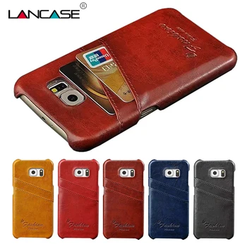 LANCASE Pentru Samsung Galaxy S7 Edge Caz Slot pentru Card Vintage din Piele PU de Acoperire Caz Greu Pentru Samsung Galaxy Nota 5 S7 S6 Cazuri de Telefon