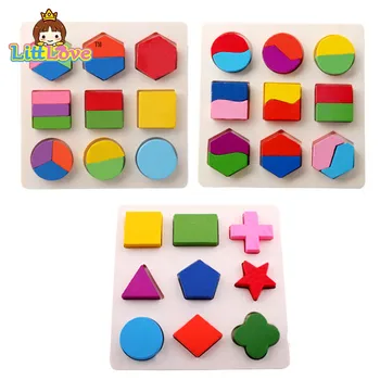 LittLove Copii Din Lemn De Forma Patrata De Puzzle Jucarie Montessori Puzzle Din Lemn Jucărie De Învățământ Devreme Jucării De Învățare Pentru Copii Cadouri
