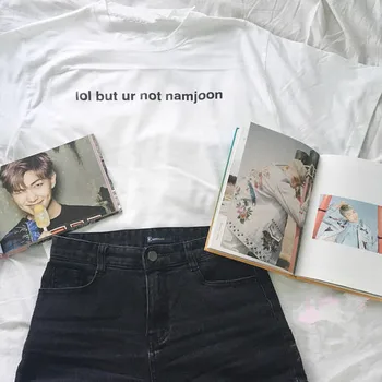 Lol dar ur nu namjoon T-Shirt BTS fanii tricou moletom face tumblr topuri casual teuri K pop tricou Unisex teuri de sus