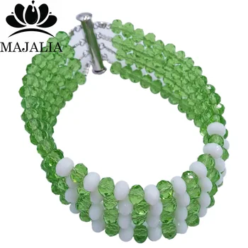 Majalia de Lux din Africa Set Bijuterii de Lumină verde și Alb Șirag de mărgele de Cristal Bijuterii de Mireasa Nigerian Nunta Africane Seturi de Bijuterii 5AS024
