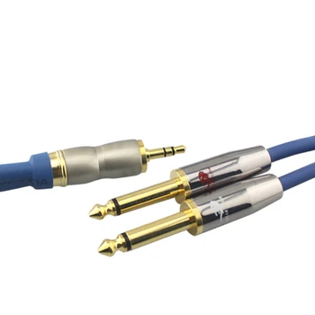 Mare Premium tată de 3,5 mm Jack pentru Dual 6,35 mm Audio Cablu Audio Conduce Mixer Amplificator de Putere Difuzor de Sârmă Cabluri 1m 2m 3m