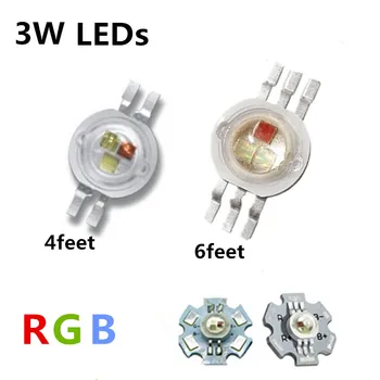 Mare Putere cu Chip de LED-uri de 3W RGB LED COB Margele 3 W Lumina Lămpii 4pin/ 6 pin Plin de Culoare Rosu Verde Albastru Pentru DIY LED lumina Reflectoarelor