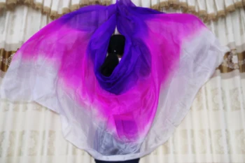 Matase de Performanță Etapă Imbracaminte Accesorii Tie Dye Textură Ușoară Voal Șaluri Belly Dance Voaluri purpuriu trandafir alb