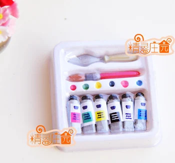 Mini păpuși în miniatură jucărie de Culoare pictura cu pensula pictură perie