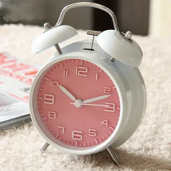 Minimalist Modern metal ceas cu alarma 4-inch mic ceas cu alarmă cu lumina de noapte
