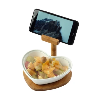 Mobile inovatoare Disponibile Ceramica Bol Decorativ din Portelan Tacamuri Bambus Vas pentru Fructe, Salate și Legume