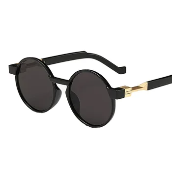 Moda ochelari de soare om ochelari de soare steampunk retro rotund ochelari de soare lentile speciale cerc uv400 picioare