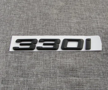 Negru mat ABS Numărul de Litere Cuvânt Portbagaj Insigna Emblema Scrisoare Decal Autocolant pentru BMW Seria 3 330i