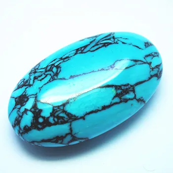 Noile Colecții Naturale howlite albastru Stone Forma de Ou de culoare Albastru Dimensiune 35x60mm Pentru Cumpărător Preferat Piatră NICI o GAURA