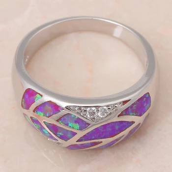 Nou ! De vânzare fierbinte ! Violet Opal de Foc & Zircon Argint Ștampilată Inel statele UNITE ale americii Dimensiunea #6.5#8#8.5#9.5 Moda Bijuterii Bijuterii Opal OR655A