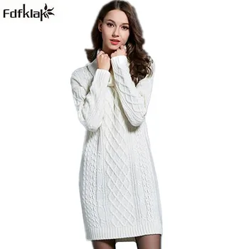 Noua moda femei toamna iarna tricot pulover maneca lunga guler cald doamnei pulover pulover alb de sex feminin pulovere