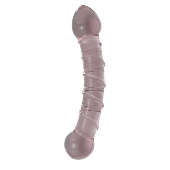 Noul roz căptușite cap dublu cristal de sticlă pyrex anal, dop de fund margele penis fals g locului de prostata pentru masaj jucarii sexuale pentru barbati femei