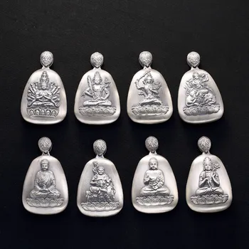 Original Handmade Tibetul Budist pandantive pur 999 Argint Buddha Binecuvânteze Pace Pandantiv Bijuterii
