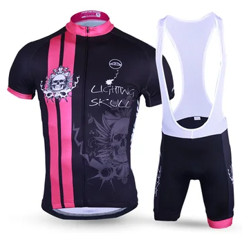Original Meikroo iluminat craniu roz salopete cu maneci scurte jersey ciclism seturi profesionale echipa de ciclism de îmbrăcăminte