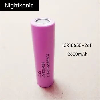 Original NIGHTKONIC 2 Bucati 2600mAh 3.7 V Li-ion 18650 baterie Reîncărcabilă ICR18650-26F ( fără încărcător )