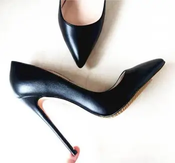 Pantofi de Brand Femeie Tocuri inalte Femei Pompe Pantofi Stiletto Pantofi Pentru Femei pantofi Negri cu Toc 12CM PU Piele Pantofi de Nunta D048
