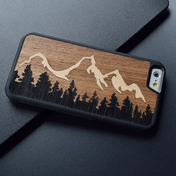 Pentru iPhone 6 6s 7 8 PLUS X Grand Teton Despicare lemn diferite de design lemn real cazul în care telefonul pentru Huawei P10 PLUS capac din lemn