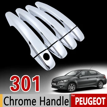 Pentru Peugeot 301 Lux Mâner Cromat Capac Ornamental Set de 4Door 2011-2017 2012 2016 Accesorii Auto Stickere Auto Styling
