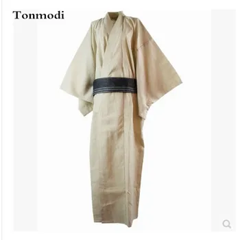 Pijamale Kimono Bumbac Țesute pânză Oameni mult kimono design halate de baie Halat Mens Rochie