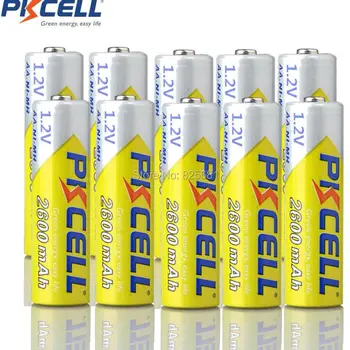 PKCELL 10buc 2a Baterie AA Baterii De 1,2 V aa 2600mAh Ni-MH Baterie Reîncărcabilă (8-Pack) Pre-Încărcat Baterias pentru Camer de Ras
