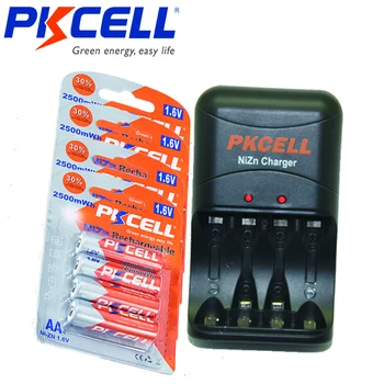 PKCELL 8186 NI-ZN Încărcător de Baterie+16PCS 2500mWh 1.6 V NI-ZN Baterii AA Reîncărcabile Pentru Jucării de la Distanță Chotrol Camera Mp3