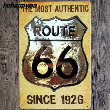 Poster Route 66 Decor Metalic Semn de Decor Plăci de Tablă Retro de Metal Semne de Arta de Perete Placa Vintage Pub de Bere Decor Acasă 20*30 CM